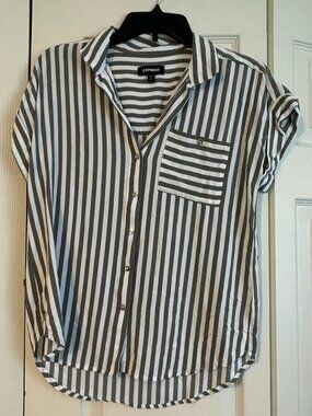 Ladie's Express Short Sleeve Striped Blouse